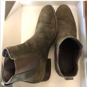 Born Olive Suede Chelsea Boots